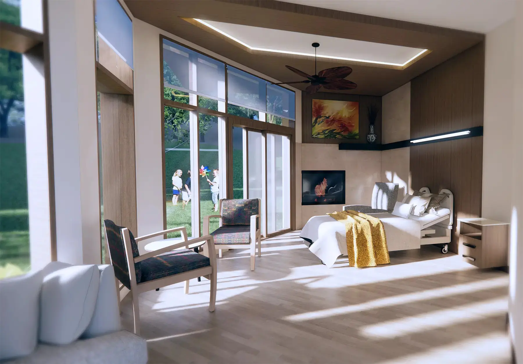Interior Concepts for Bow Valley Hospice, Canmore, AB, designed by METAFOR