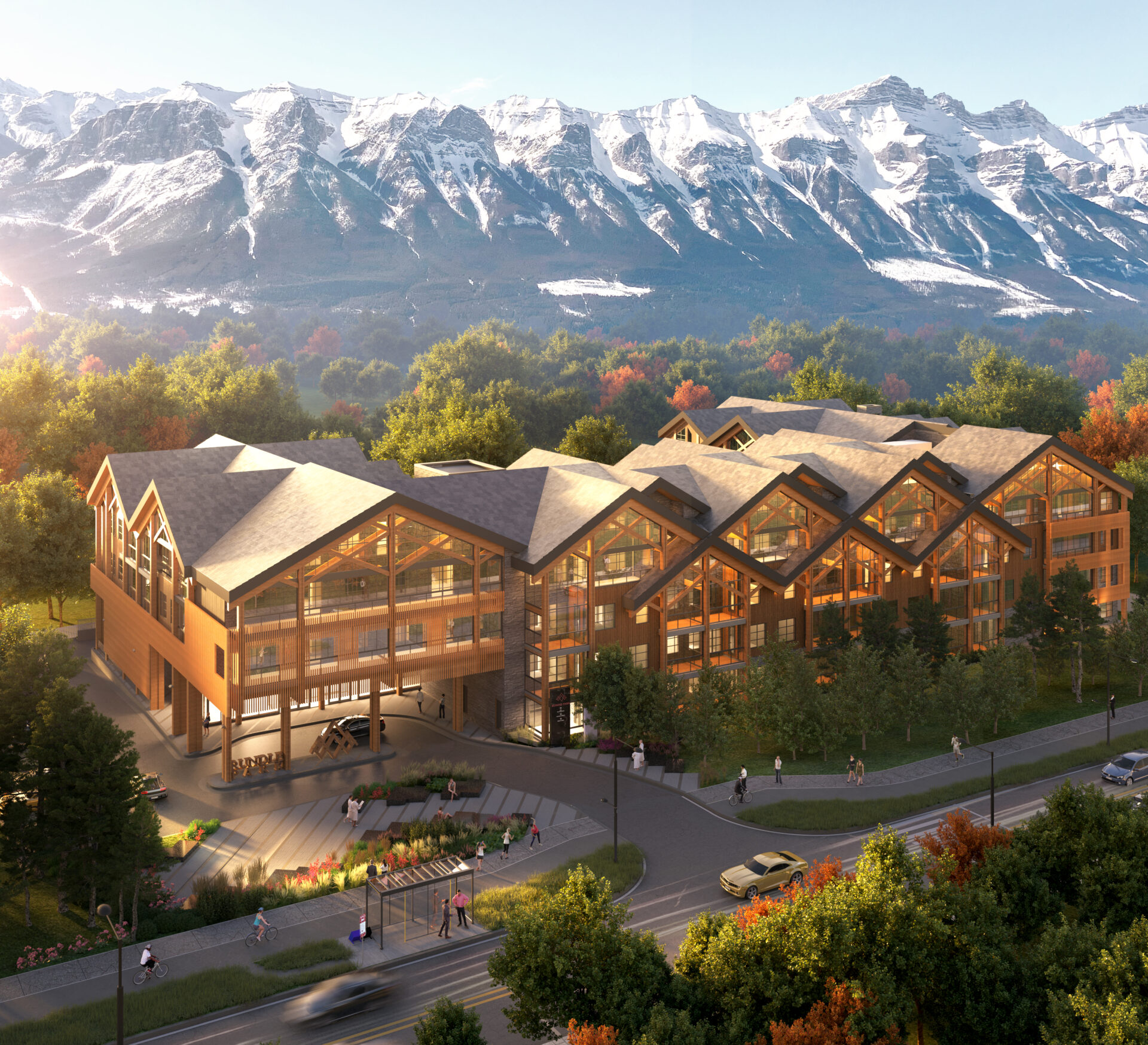 Collaborative work environment graphic with workers completing tasks infographic